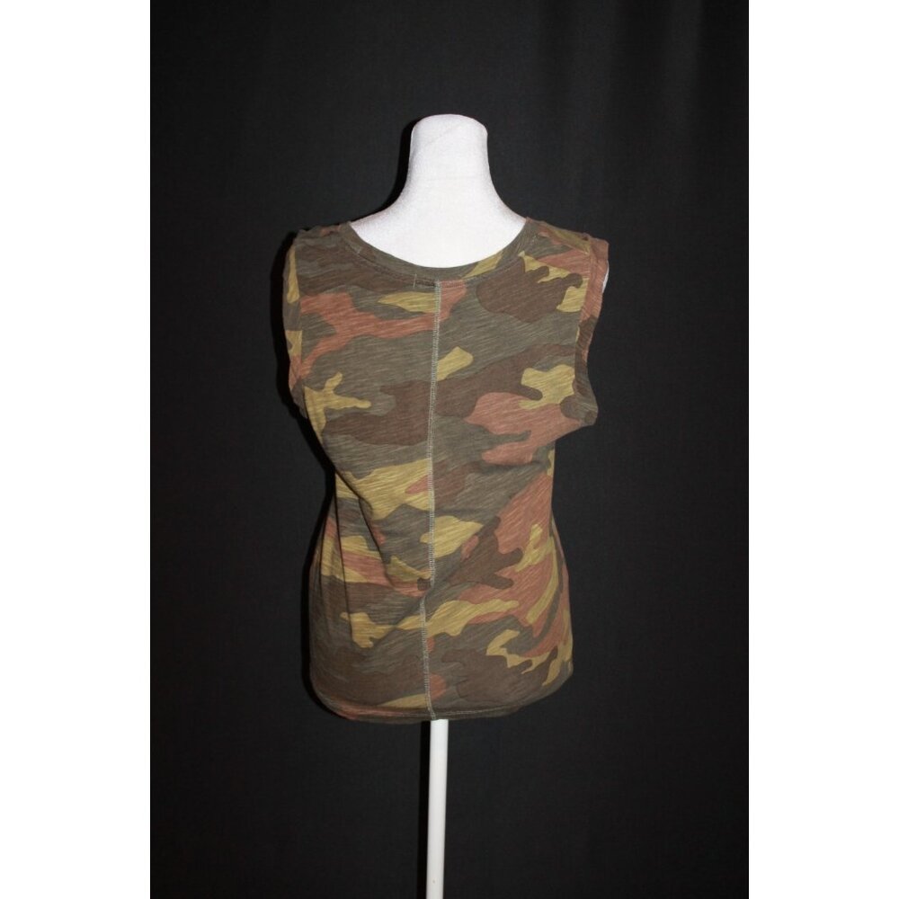 Sanctuary Evereve Womens Camo Traveler Tank Top Tee Green Size Small S Pocket - Picture 2 of 2